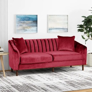 أريكة حديثة وصلت حديثًا 3 مقاعد أريكة غرفة معيشة أرجوانية عصرية - Product Image 3