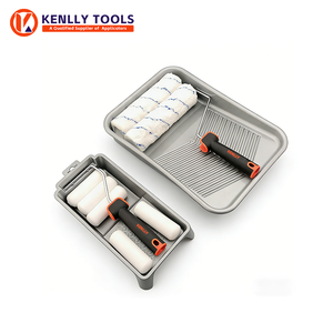 Herramientas Manuales <span class=keywords><strong>para</strong></span> <span class=keywords><strong>Pintar</strong></span> Paredes, Juego de 7 Rodillos y Brochas con Mango de Goma - Product Image 1