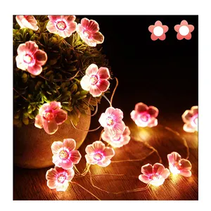 चेरी फूल स्ट्रिंग रोशनी क्रिसमस की सजावट के लिए दीपक आउटडोर जलरोधी सौर परी रोशनी