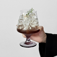 Verre à pied coloré, bol transparent, verre à vin à pied court, verre à cocktail pour bar, restaurant, mariage, fête, vaisselle de table