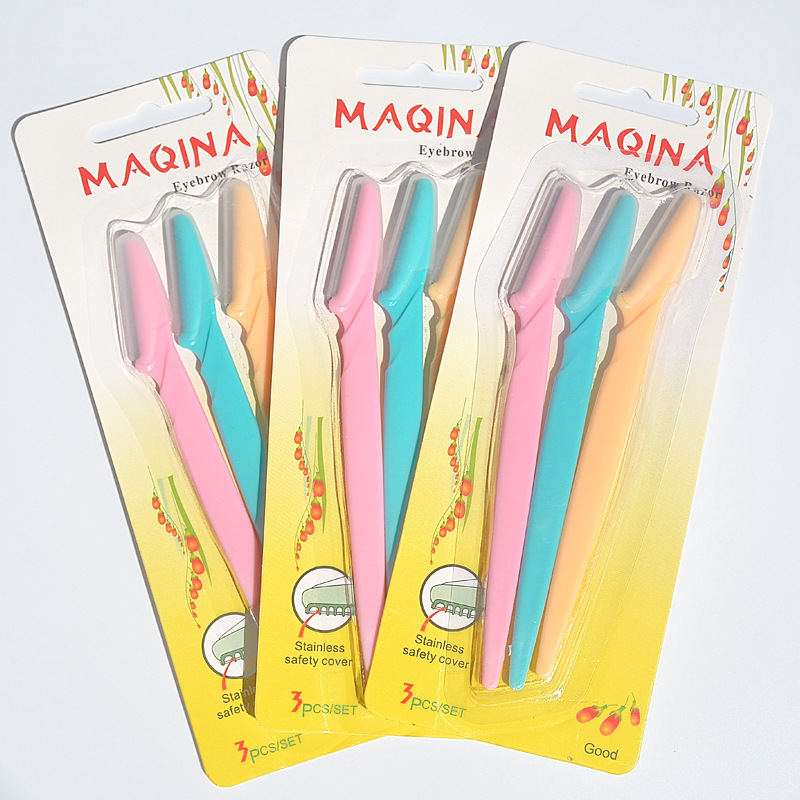 Новинка, Лидер продаж, триммер для бровей 3 шт./компл., удаление волос, бритвенные лезвия для лица, бритва, острый портативный набор, набор инструментов для макияжа