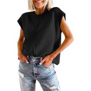 Loveda Maglione Senza Maniche Invernale Casual con Collo Tondo, Multicolore, Vestibilità Ampia per Donna - Product Image 3