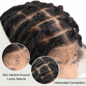 Originea, Nuevo, Cabello Humano Brasileño Natural, Rastas Interconectadas, Pelucas con Frente de Encaje Completo, Peluca de Rastas para Mujeres y Hombres - Product Image 3