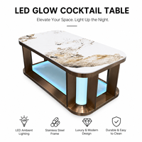 Bar lumineux LED, table et chaises mobiles pour fêtes, table à cocktails lumineuse de luxe, structure en acier inoxydable pour club VIP