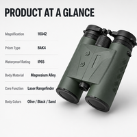 Télescope d'extérieur 10X42, jumelles étanches BAK4 FMC, télémètre laser 1500m1800m2400m, jumelles de haute qualité pour la chasse