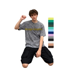 เสื้อยืดผ้าสไตล์วินเทจโอเวอร์ไซส์สำหรับผู้ชายเสื้อยืดลายกราฟิกแบบกำหนดเอง TKAN100D - Product Image 1