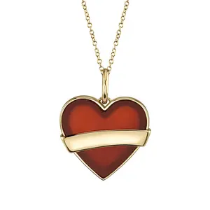 Ожерелье с подвеской в виде сердца gemnel из серебра 925 пробы с красной эмалью