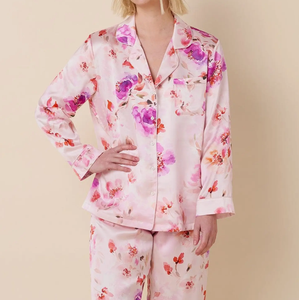 Nouvelle Collection 2026 – Ensemble Pyjama de Luxe pour Femme à Imprimé Floral, <span class=keywords><strong>Manches</strong></span> <span class=keywords><strong>Longues</strong></span>, en Soie, Designer, Personnalisé, Nuisette en Satin de Grade 6A, Vêtement de Nuit pour Femme - Product Image 1