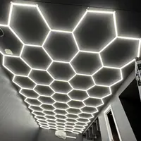 Plafonnier led hexagonal déformable, 220v, luminaire de plafond pour  garage, atelier, lavage de voiture, atelier, éclairage mural