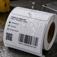 Étiquettes thermiques synthétiques Smano résistantes à la déchirure, ultra-durables, imperméables, de qualité industrielle, découpées à la forme, adhésives