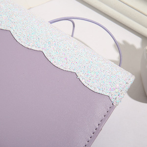 Quaderno Creativo A6 con Fiocco in Paillettes PU per Studenti, 6 Fori, Ricaricabile, con Cinturino - Product Image 4