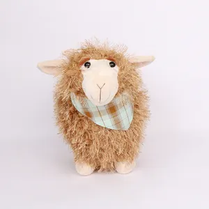 Diskon besar kustom desain gratis hewan lucu domba ornamen dekorasi hadiah mainan boneka mewah produsen pabrik