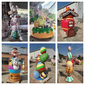 商業的な等身大のキノコの装飾像樹脂ガラス繊維工芸品彫刻屋外景観ライトマッシュルームルーム - Product Image 4