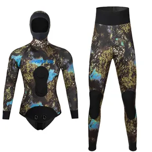 DIVESTAR โลโก้ที่กําหนดเองพรางผู้ชายผู้หญิง Camo Spearfishing ชุดเปียกค่าย