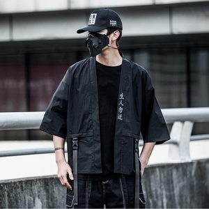FOXA Cardigan Kimono Samurai Streetwear Japonais pour Hommes, en Polyester Fin Respirant avec Poches et Manches Classiques - Product Image 4