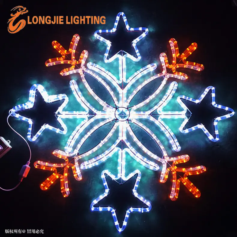 Snowflake Lights D:80CM All Size Available Christmas LED Motif Lights Rope Snowflake Waterproof