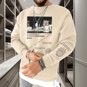 Factory Custom Men's Regular Fit Solid Colour Neck Sweatshirt Long Sleeve Pullover <strong>Hood</strong> Winter Embroidered Technique <strong>Fleece</strong> - Product Image 4