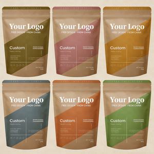 High Quality Custom 100% Natural Stand up Pouch Biodegradable Kraft Paper Zipper <b>Bag</b> for Spice Food Kraft Paper Packaging <b>Bag</b> - Product Image 3