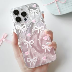 เคสโทรศัพท์สำหรับ iPhone 17 Pro Max ลายเลเซอร์ขนนก โบว์ผ้าตาข่ายรูปหัวใจ รูใหญ่ ป้องกันการกระแทก - Product Image 6