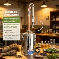 Petite machine de distillation d'huile de rose, mini distillateur de bureau en acier inoxydable pour la fabrication artisanale d'huiles aromatiques à domicile