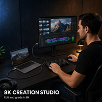 Câble USB C vers DP 8K60Hz, adaptateur vidéo Type-C vers DP, câble tressé avec coque en aluminium pour ordinateur portable MacBook et moniteur