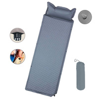 Matelas pneumatique auto-gonflant 210T Pongee avec revêtement PVC, oreiller intégré, matelas de randonnée léger et portable
