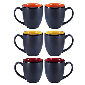 Tasse à café réutilisable personnalisée en noir mat 11oz tasses en céramique colorées à l'intérieur - Product Image 4