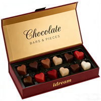 Boîte cadeau de luxe en gros, étanche, pour chocolats, avec pelliculage mat, personnalisable, vide, avec estampage à chaud et dorure à chaud