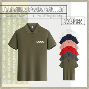 Chemises polo pour hommes OEM/ODM d'été, impression de <span class=keywords><strong>logo</strong></span> personnalisé, couleur et matière au choix, t-shirt unisexe à col rond, chemises polo pour hommes en gros - Product Image 2