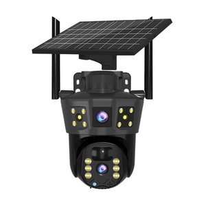 Caméra de sécurité intelligente pour la maison, sans internet, sans alimentation, moniteur vidéo, trois objectifs, alimentée par énergie solaire, accès mobile à distance, extérieur, compatible 4G - Product Image 6