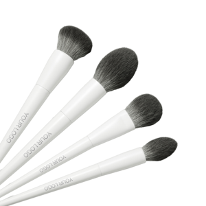12pcs White Wood Handle Makeup Brush Set Corn Silk Synthetic Hair for Foundation Powder Face - Product Image 1