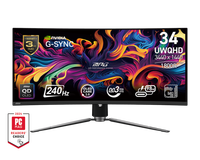 Meilleur moniteur MSI MPG 341CQPX QD-OLED 240Hz avec moniteurs de jeu 3440x1440 (UWQHD) 0.03ms Moniteurs Esports PC