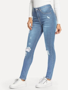 Jeans de grande taille pour femmes corpulentes, <span class=keywords><strong>jegging</strong></span> en denim, jeans vintage pour femmes, pantalons, pantalons - Product Image 3