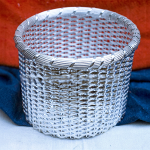 Classic Silver Metal Eco-Friendly Indian <b>Basket</b> for Fruits Vegetables Food Storage Home Hotel Restaurant Use Different Sizes - Product Image 1