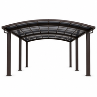 Abri de voiture extérieur robuste tout en aluminium avec toit imperméable pour villa, cour et allée de stationnement