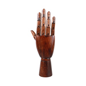 Rosso scuro in legno manichino a mano femminile artista palma con giunti mobili braccio di disegno 25 CM a destra manichino in legno per unghie anello - Product Image 6
