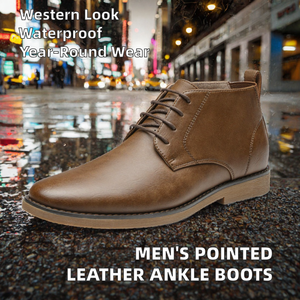 Botas Chukka Marrones para Hombre, de Cuero Genuino, con Cordones, Botas de Desierto hasta el Tobillo, Punta Redonda, Antideslizantes, para Toda Temporada, Casuales de Negocios - Product Image 2