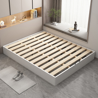 Vintage-Stil Massivholz-Leder-Doppelbett 1,8 Meter - Amerikanisches Luxusbett mit französischem Retro-Stil und weich gepolstertem Kopfteil