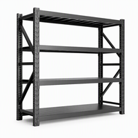 Étagère de stockage robuste pour entrepôt, rayonnage à palettes à 4 niveaux pour atelier industriel, usine et stockage en arrière-cour de magasin
