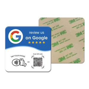 Tarjeta NFC para reseñas de Google, 13.56 MHz, resistente al agua, NFC213, programable, con código QR, PVC, tarjeta NFC para reseñar con un toque. - Product Image 1