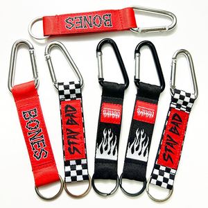 Embroidered Fabric Strap Keytag Lanyard Wrist Style Keychain <b>Keyring</b> Nylon Polyester Lanyards Custom - Product Image 2