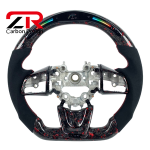Volant de voiture en fibre de carbone véritable forgée, personnalisé, sport, LED, pour Kia Stinger GT GTS, 2018-<span class=keywords><strong>2022</strong></span> - Product Image 1