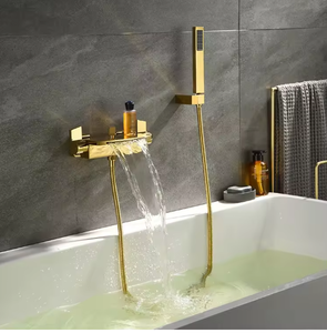 Grifo de ducha de baño de lujo de alta calidad de nuevo diseño, grifo de bañera de <span class=keywords><strong>cascada</strong></span> montado en la pared, grifo de latón de cerámica de un solo Mango para uso en <span class=keywords><strong>Hotel</strong></span> - Product Image 2