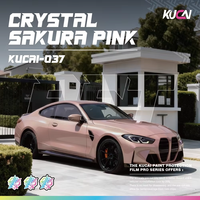 Film de protection de voiture KUCAI PET Super Brillant Métallique Cristal Rose Sakura avec technologie Air Release pour changement de couleur automobile