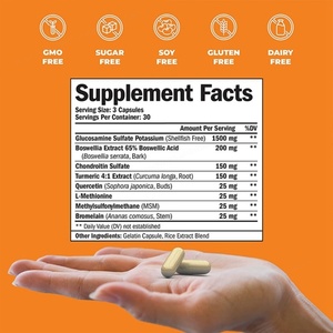 Complément alimentaire pour les articulations sans coquillages, glucosamine, chondroïtine, curcuma, MSM, boswellia, glucosamine, chondroïtine, glucosamine - Product Image 6