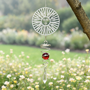 Vente <span class=keywords><strong>en</strong></span> gros : Décoration de jardin intérieure - Boule à facettes décorative avec papillons et oiseaux <span class=keywords><strong>en</strong></span> cristal et queue <span class=keywords><strong>en</strong></span> spirale, moulin à vent décoratif - Product Image 2