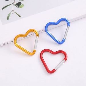 Llavero con Mosquetón en Forma de Corazón, Hebilla de Aluminio Plateado con Grabado Láser, para Camping, Senderismo, Botella de Agua, Regalo Promocional - Product Image 4