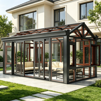 Serre de jardin préfabriquée de luxe personnalisable, structure en verre trempé, plantes, fleurs, légumes, toute saison