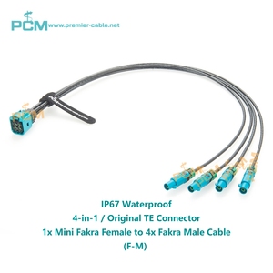 Câble automobile étanche 4-en-1 Mini Fakra femelle à Fakra mâle IP67 Original Tyco Quad Z-Code pour ADAS GPS caméra robotique - Product Image 5