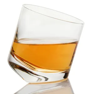 Premium sin plomo de cristal de whisky de vidrio Juego de 4 mecedora vasos para beber whisky Vodka Brandy licor